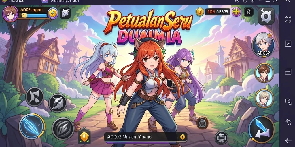Screenshot gameplay ADG62 menampilkan aksi seru dalam dunia anime.