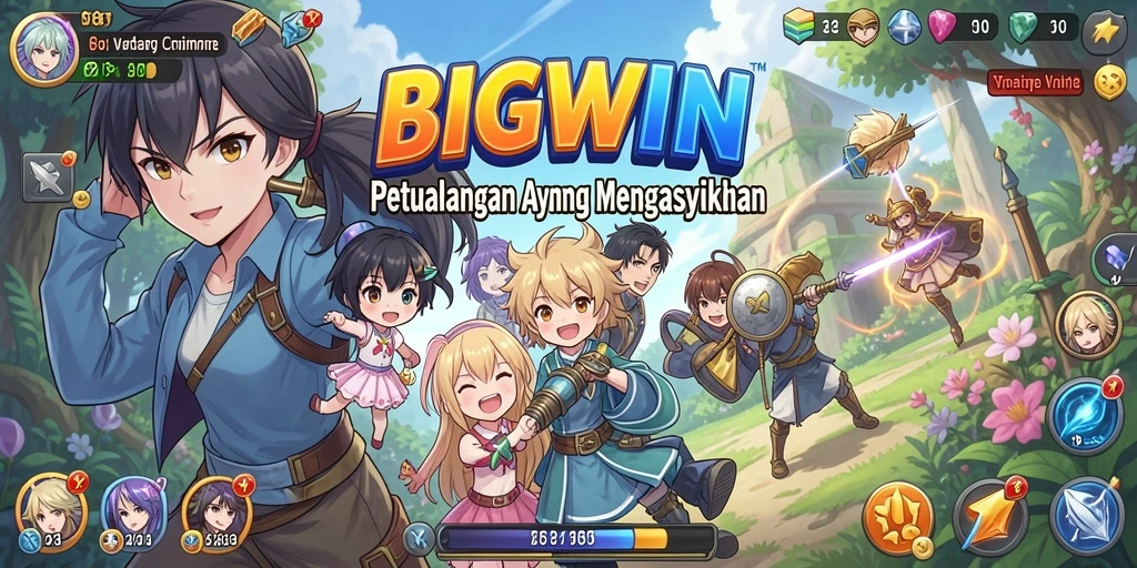 Screenshot gameplay BIGWIN menampilkan aksi karakter Anime yang seru.