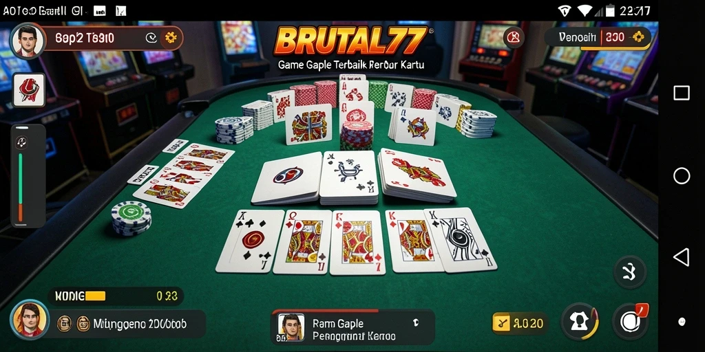 Tampilan gameplay Gaple yang seru di BRUTAL77.