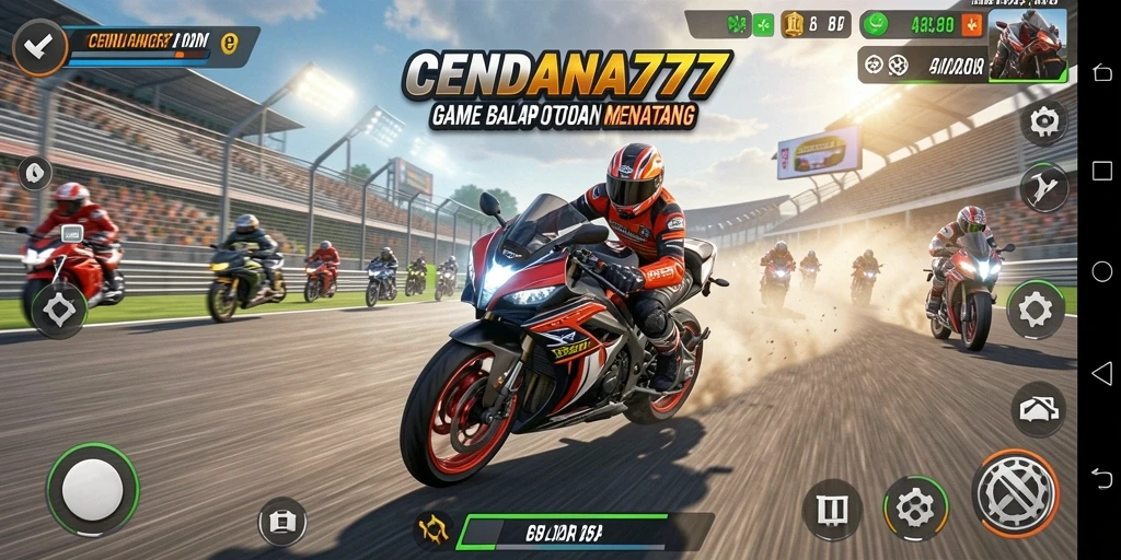 Gameplay mendebarkan dari CENDANA777 saat membalap di trek menantang.