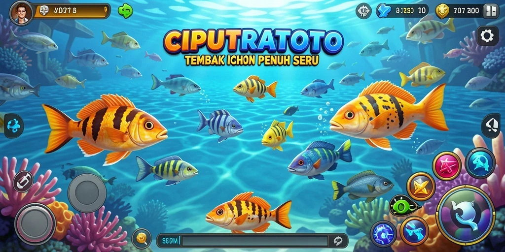 Tampilan gameplay seru dari CIPUTRATOTO yang menembak ikan.