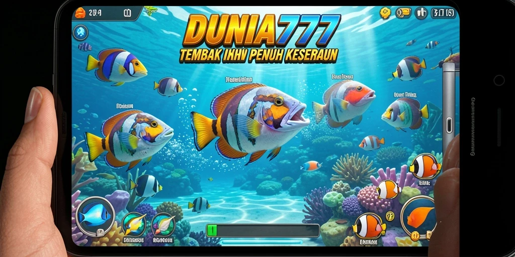 Tampilan gameplay seru di DUNIA777 saat menembak ikan.