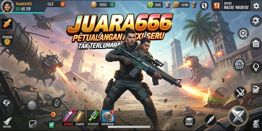 Screenshot menampilkan aksi mendebarkan dalam JUARA666.