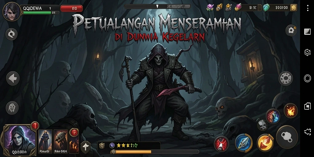Screenshot menampilkan gameplay seram dengan makhluk yang menyeramkan.