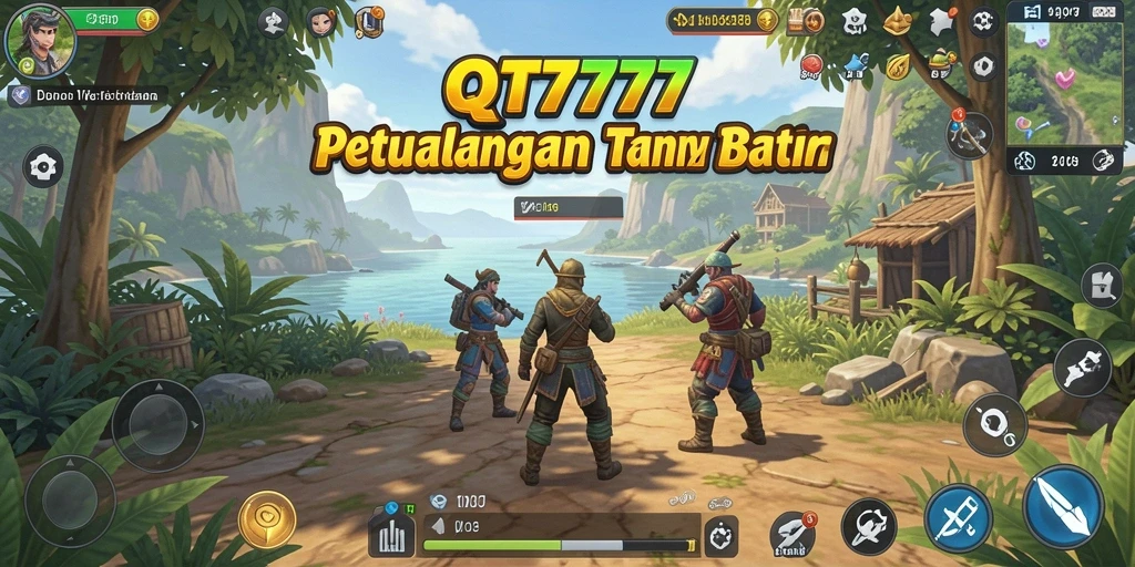 Screenshot gameplay QT777 menunjukkan aksi petualangan yang seru di dunia terbuka.
