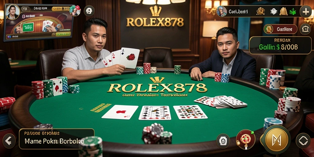 Tampilan menarik dari gameplay Poker di ROLEX878.