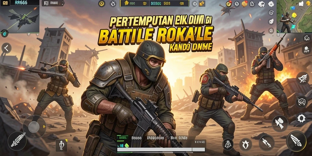 Screenshot dari gameplay menegangkan RR666 di mode Battle Royale.