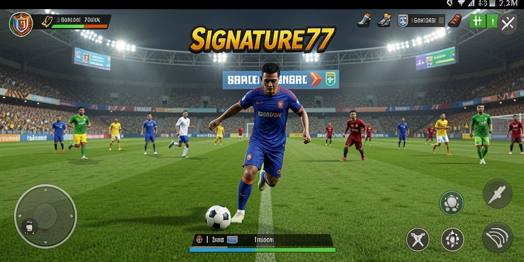 Gameplay SIGNATURE77 menampilkan aksi sepak bola yang realistis dan menghibur.