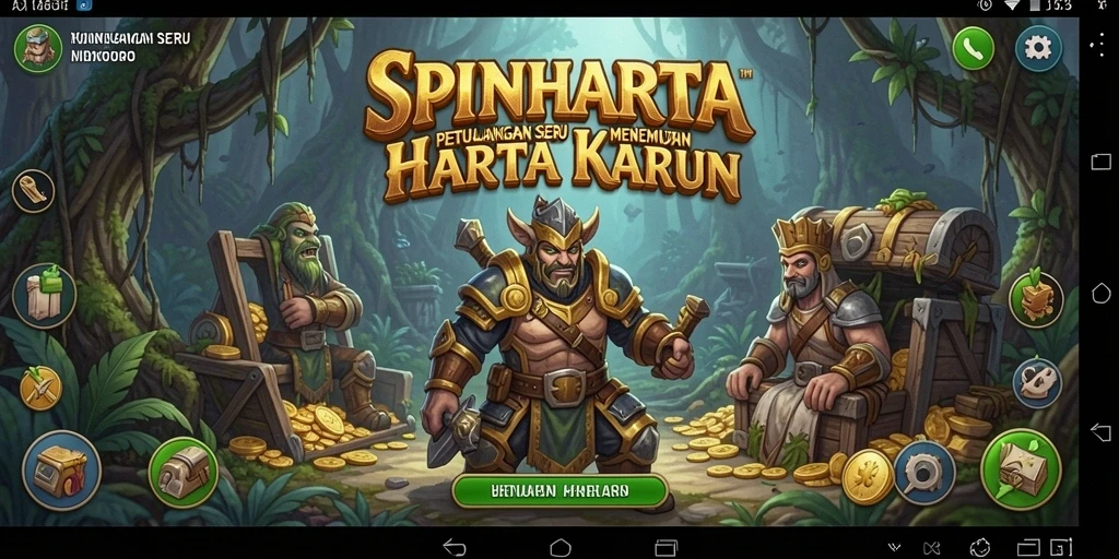 Tampilan gameplay SPINHARTA yang seru dan menegangkan.