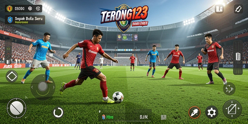Tampilan seru dalam gameplay sepak bola di TERONG123.