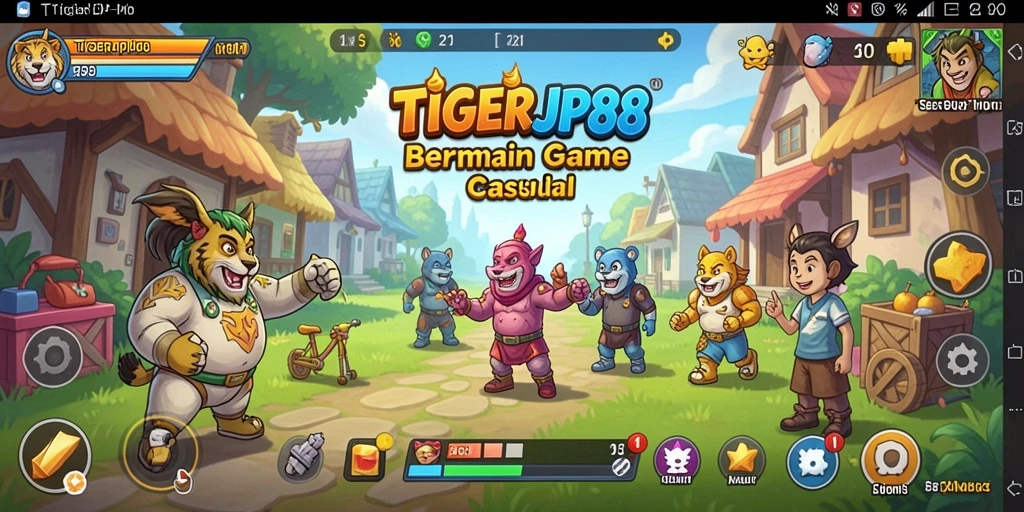 Screenshot menunjukkan gameplay seru dan berwarna dari TIGERJP88.