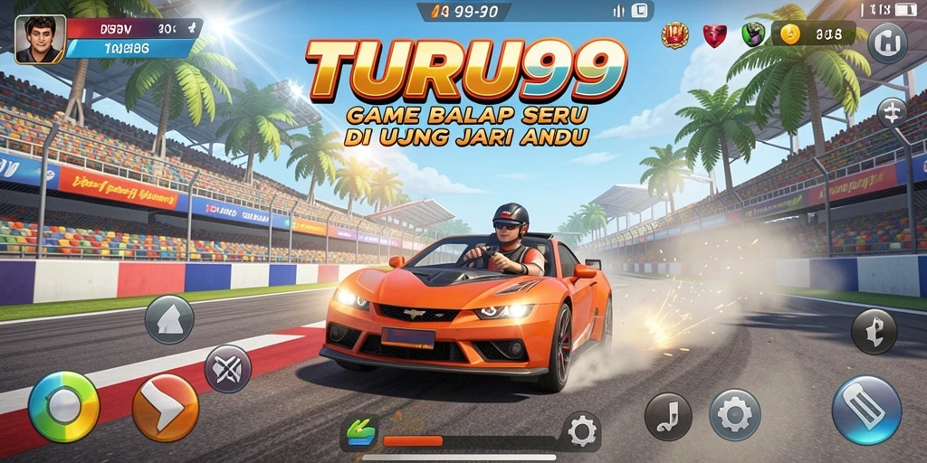 Screenshot utama TURU99 menampilkan aksi balap yang mendebarkan dan grafis yang menawan.