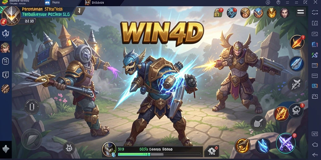 Tampilan gameplay menarik dari WIN4D dengan strategi SLG yang mendalam.